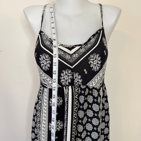 O'Neill Casty Maxi Dress Ivory Black Boho Beachy Strappy Sz L - Picture 9 of 16